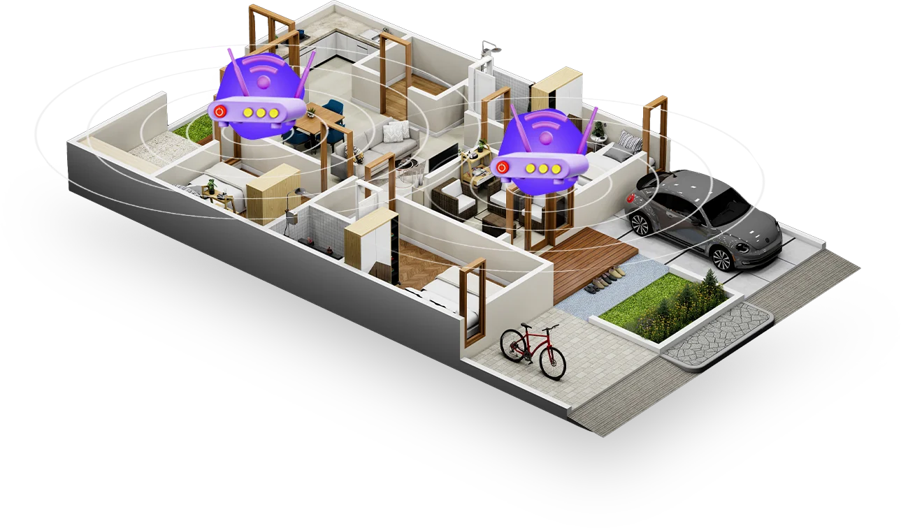 Maquete de demonstração da rede mesh Clicknet