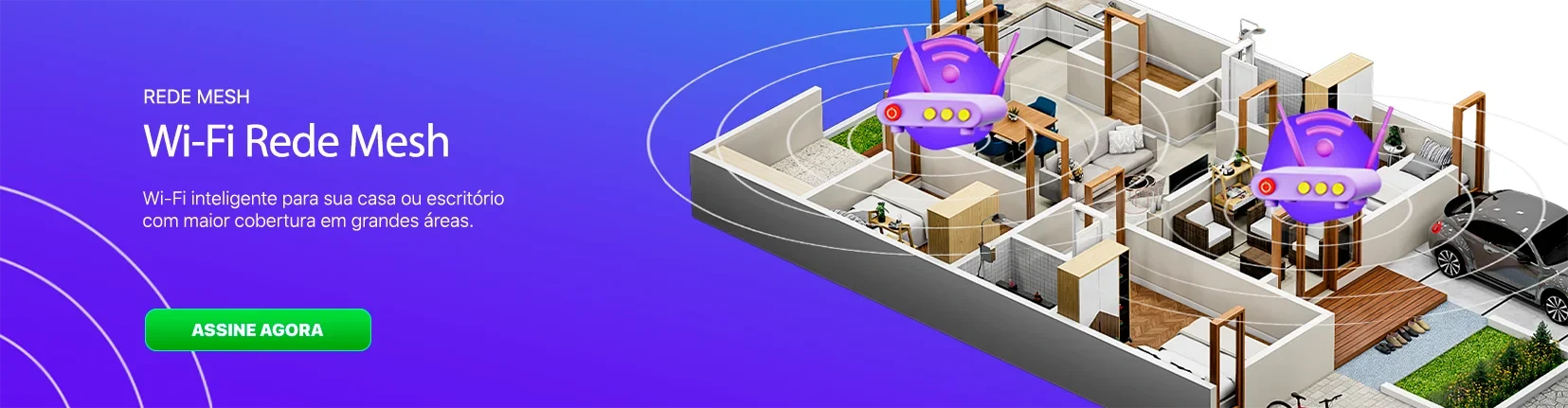 Banner rede mesh - Wi-fi inteligente para a sua casa ou escritório, com maior cobertura em grandes áreas